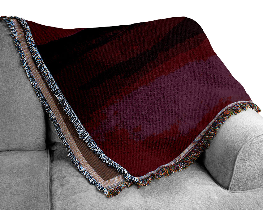 Pink Ocean Shore Woven Blanket