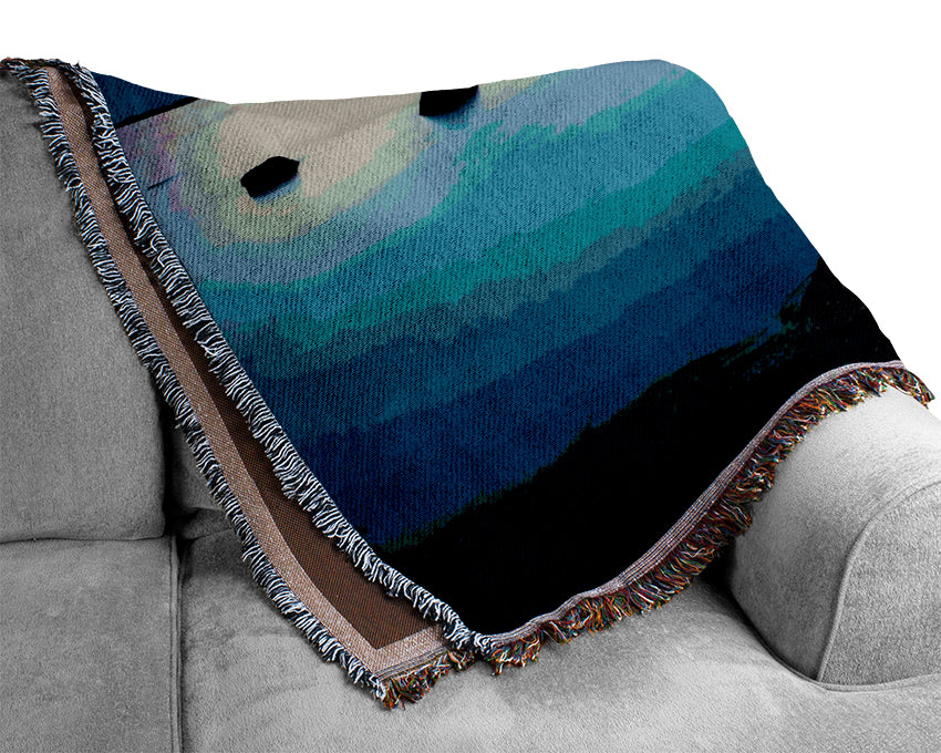 Tranquil Blue Calm Woven Blanket