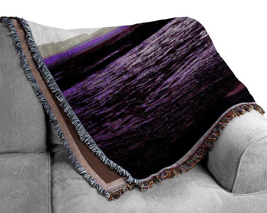 Purple Ocean At First Light Woven Blanket