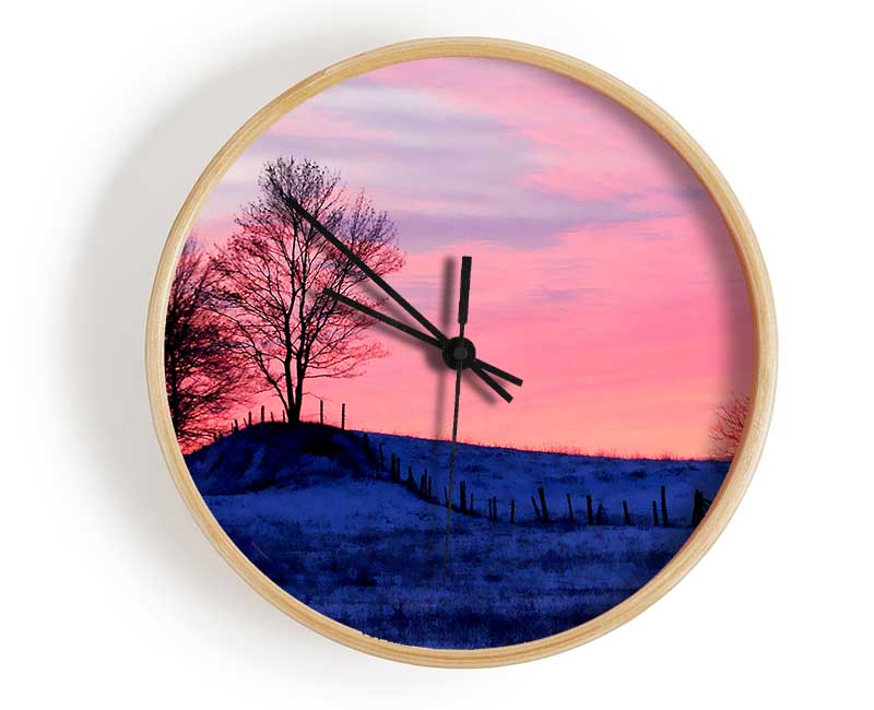 Yorkshire Dales Serene Winter Clock - Wallart-Direct UK