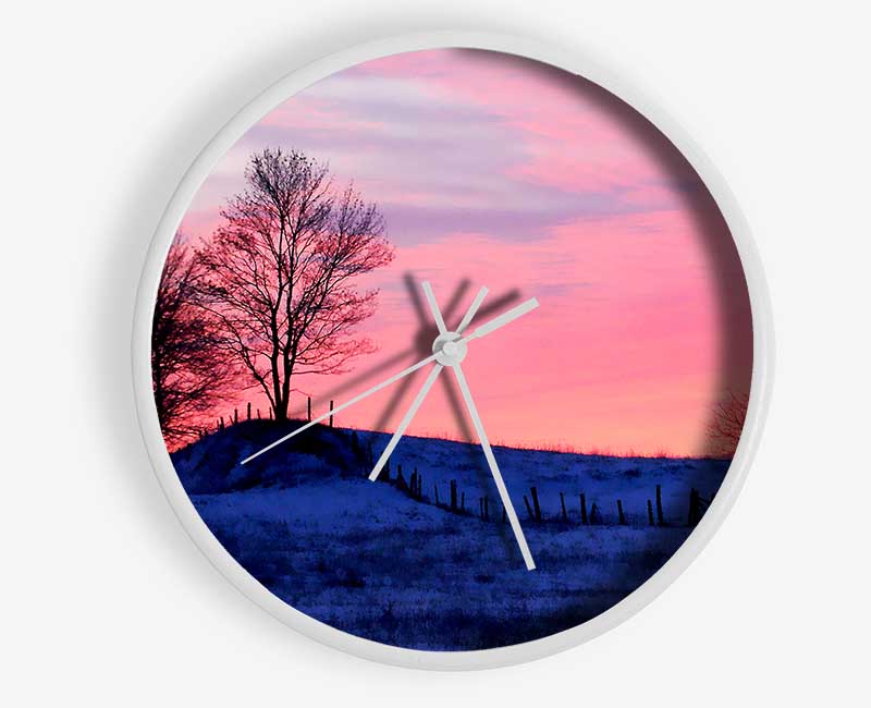 Yorkshire Dales Serene Winter Clock - Wallart-Direct UK