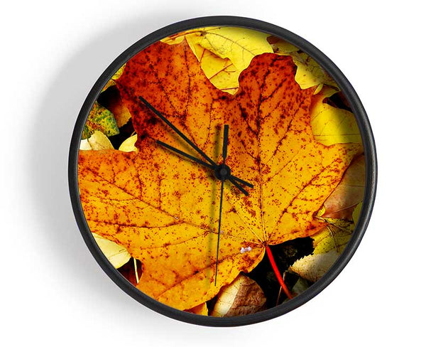 Autumn Leaves On The Ground Clock - Wallart-Direct UK
