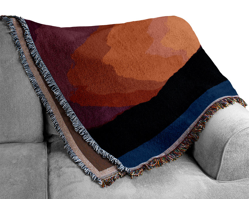 Pink Sunset Skies Woven Blanket
