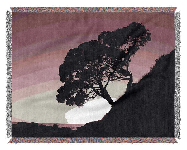Mauve Tree Woven Blanket