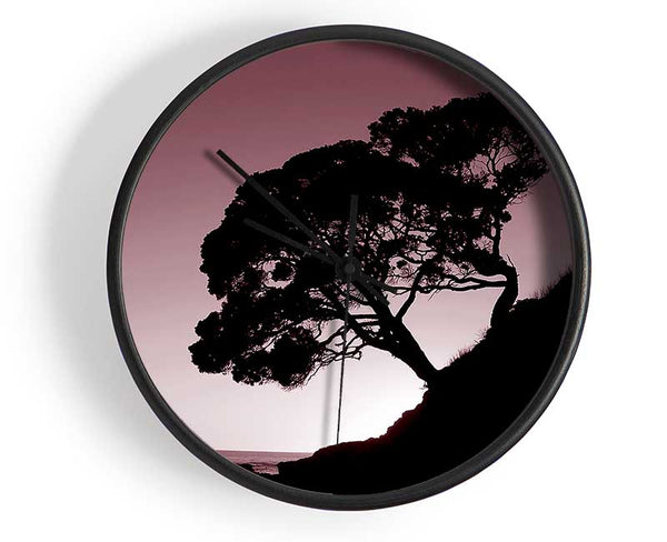 Mauve Tree Clock - Wallart-Direct UK