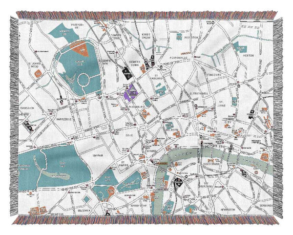 London Map Woven Blanket