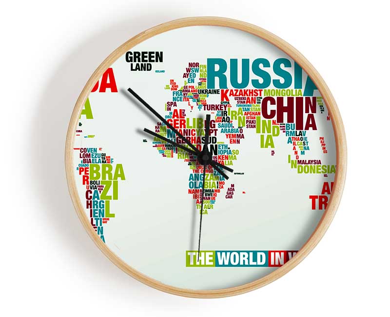 The World In A Map Clock - Wallart-Direct UK