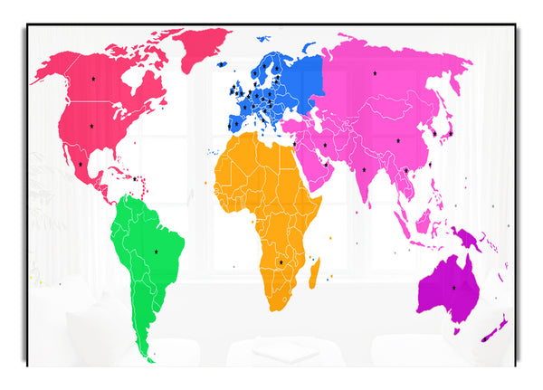Karte und Sterne der Welt