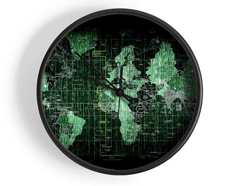Matrix World Map Clock - Wallart-Direct UK