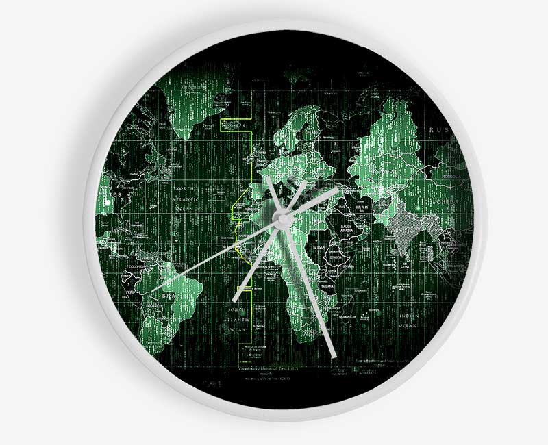 Matrix World Map Clock - Wallart-Direct UK