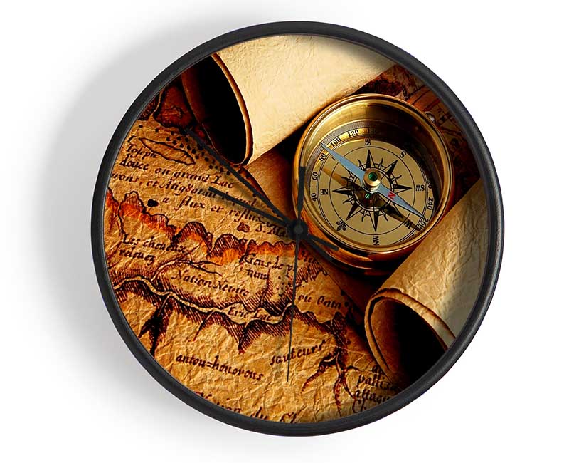 Old World Maps Clock - Wallart-Direct UK