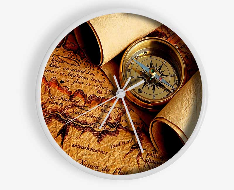 Old World Maps Clock - Wallart-Direct UK