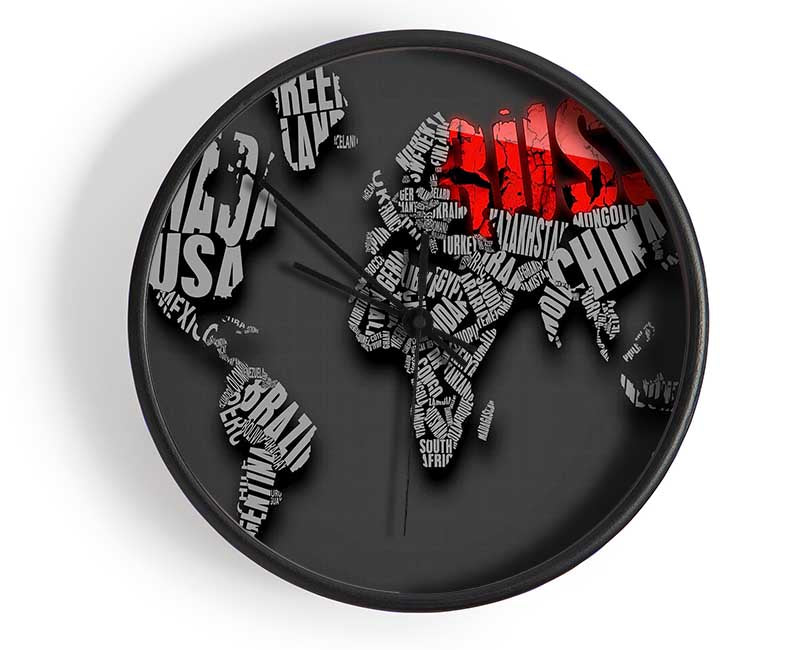 Russia World Maps Clock - Wallart-Direct UK