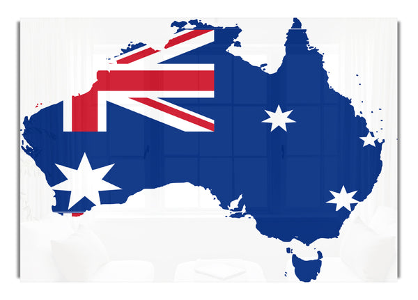 Australien Flagge Karte