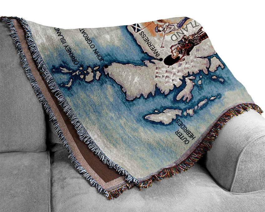 Monuments Of England Map Woven Blanket