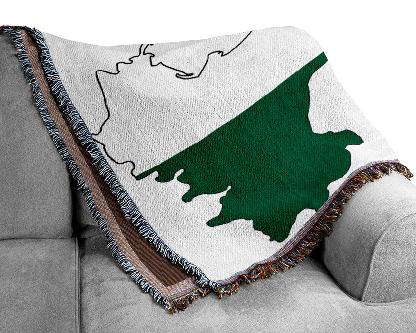 Italy Flag Map Woven Blanket