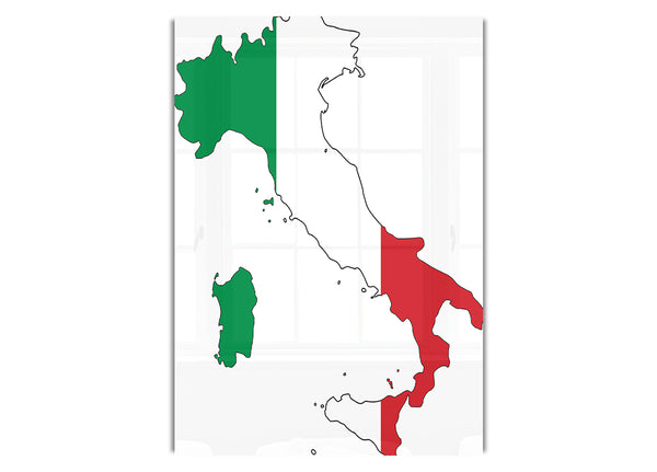 Italien Flagge Karte