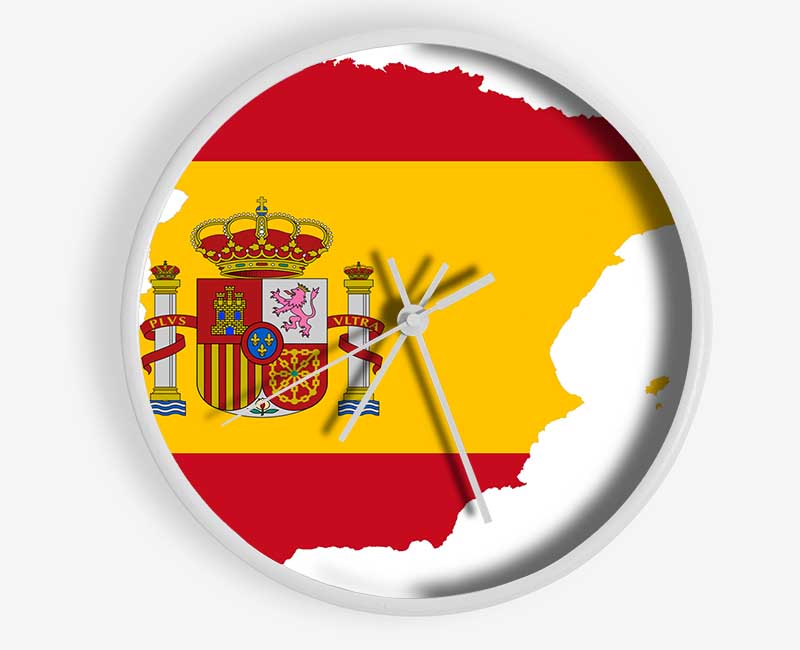 Spainish Flag Map Clock - Wallart-Direct UK