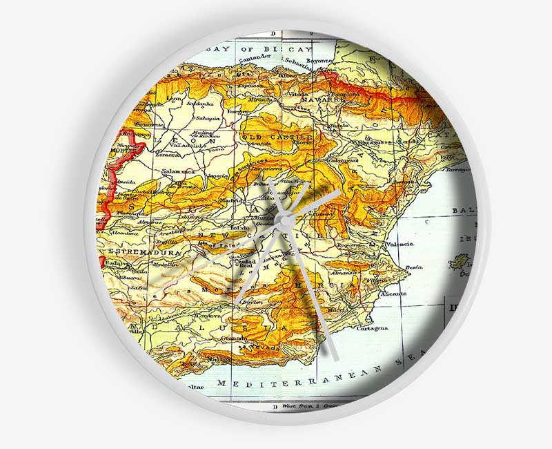 Map Of Spain Clock - Wallart-Direct UK