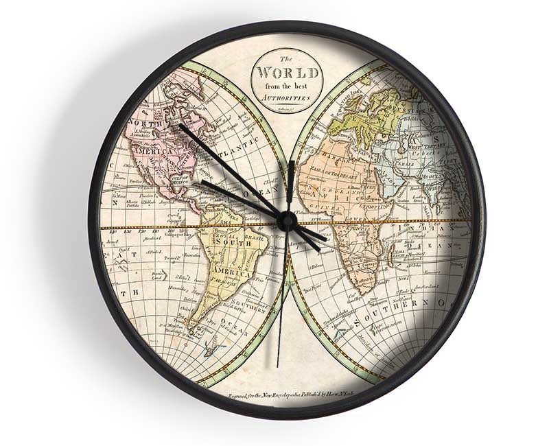 Map Of The World Pre American Map Clock - Wallart-Direct UK