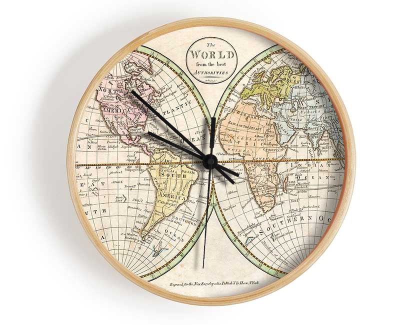Map Of The World Pre American Map Clock - Wallart-Direct UK