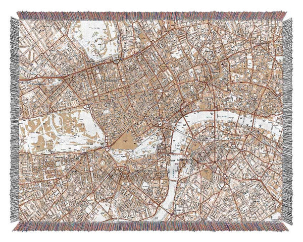 Map Of London Woven Blanket