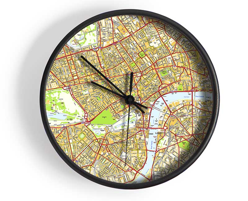 Map Of London Clock - Wallart-Direct UK