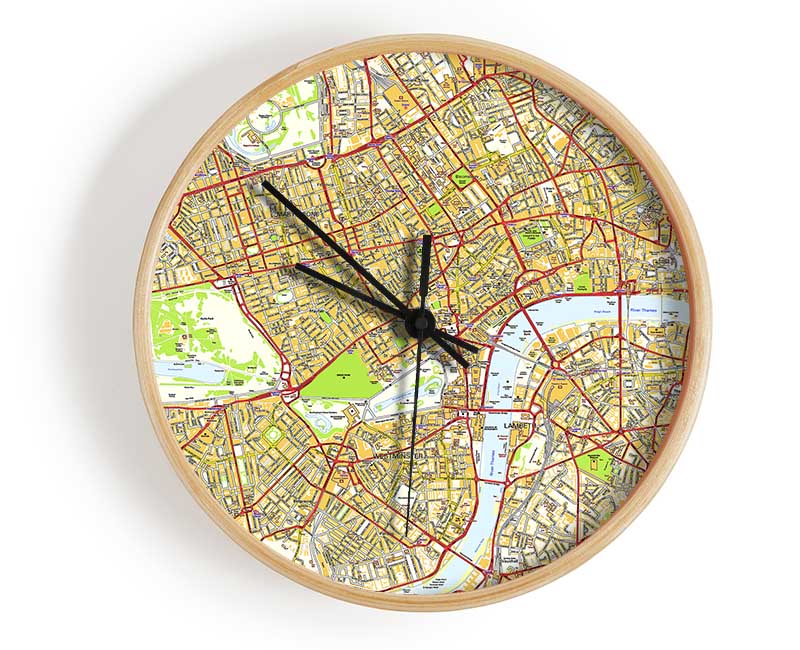 Map Of London Clock - Wallart-Direct UK