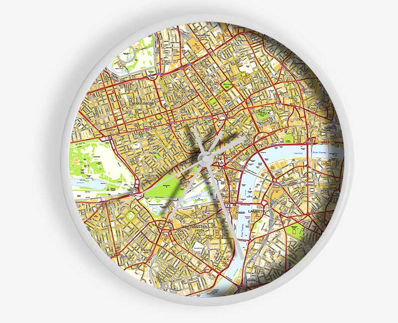 Map Of London Clock - Wallart-Direct UK