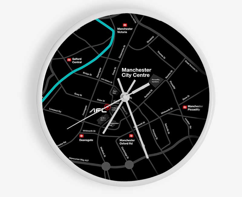 Manchester City Map Clock - Wallart-Direct UK