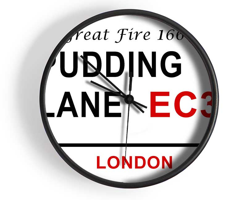 Pudding Lane Signs Clock - Wallart-Direct UK