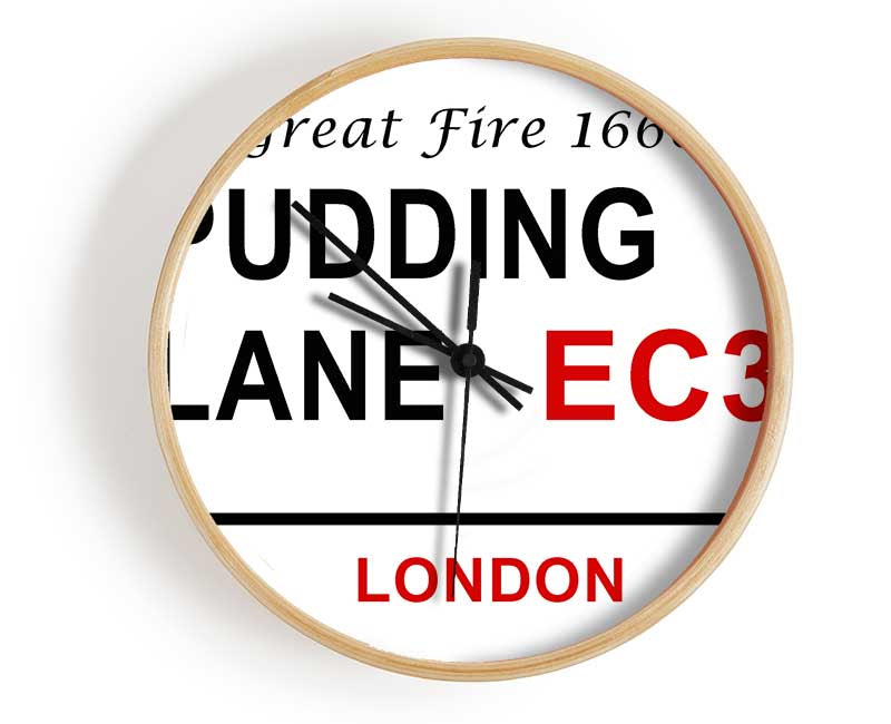 Pudding Lane Signs Clock - Wallart-Direct UK