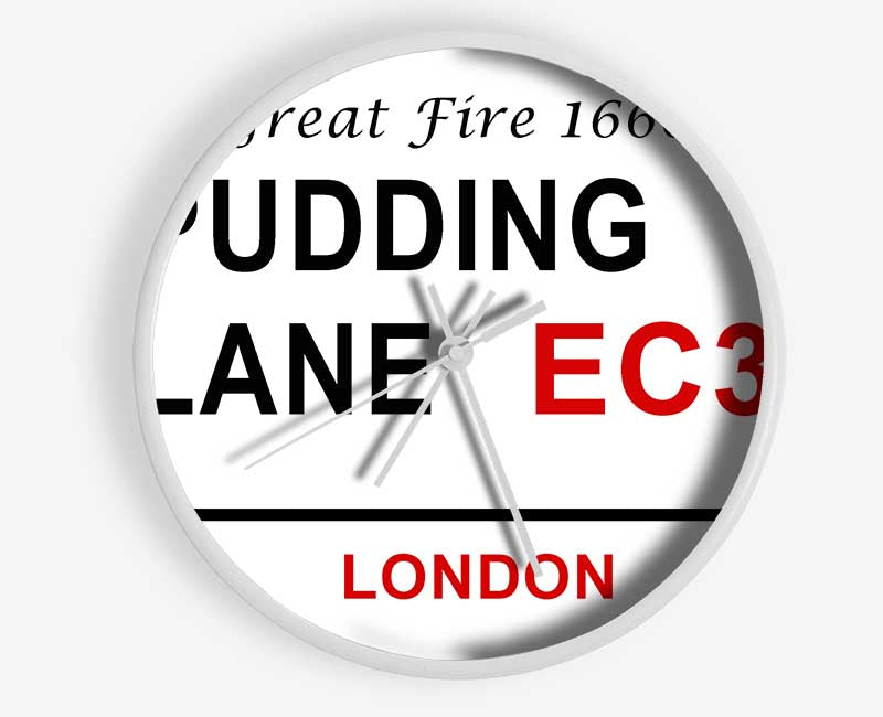 Pudding Lane Signs Clock - Wallart-Direct UK