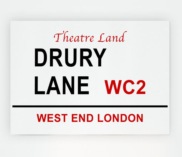 Drury Lane Signs Print Poster Wall Art