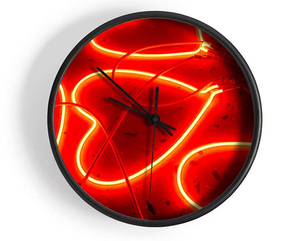 Valentines Day Neon Heart Clock - Wallart-Direct UK