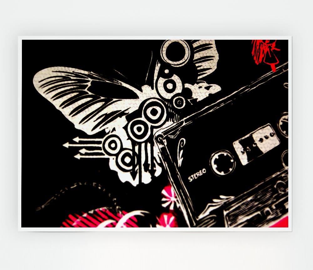 Tape Butterfly Print Poster Wall Art