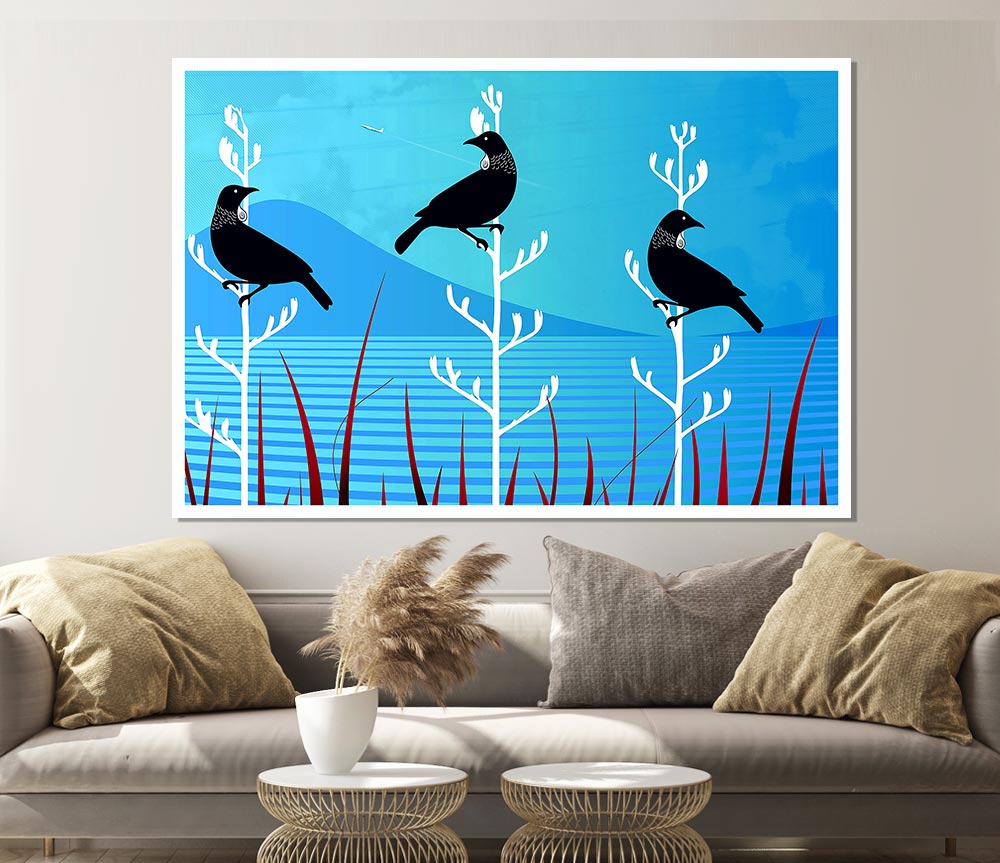 Tui Birds Print Poster Wall Art