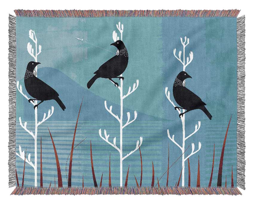 Tui Birds Woven Blanket