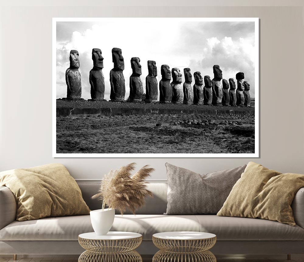 Easter Island Statues Print Poster Wall Art