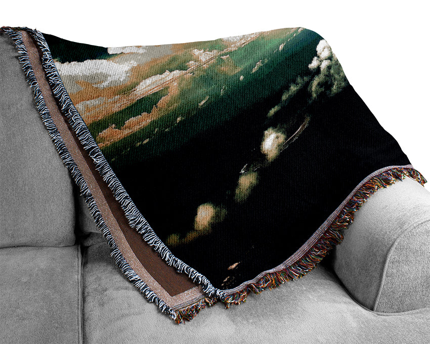 Panoramic View Of The Earth Woven Blanket