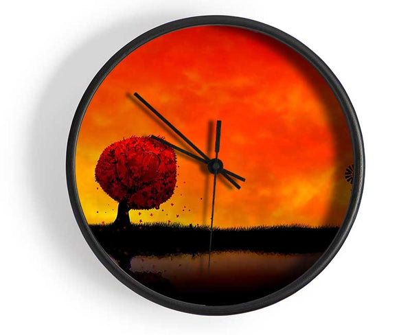 Autumn Sunset Clock - Wallart-Direct UK