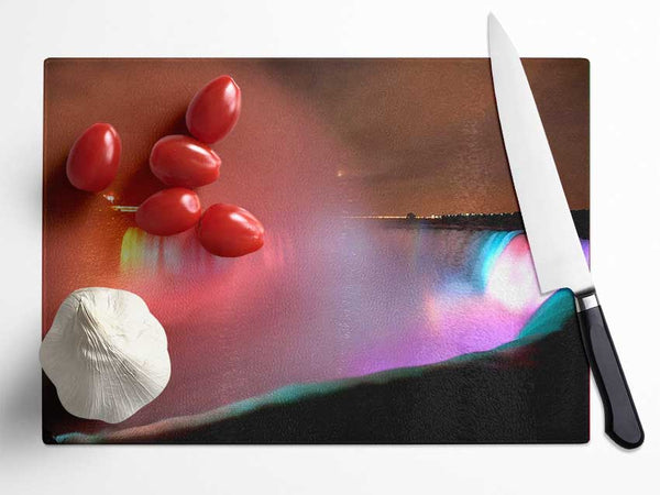Niagara Falls At Night Glass Chopping Board