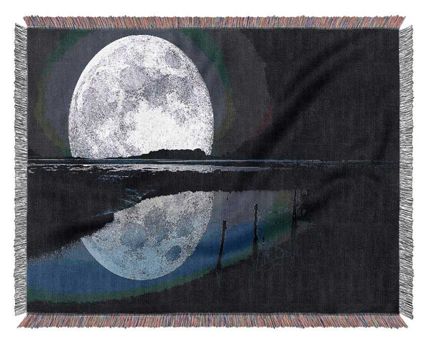 Full Moon Reflection Woven Blanket