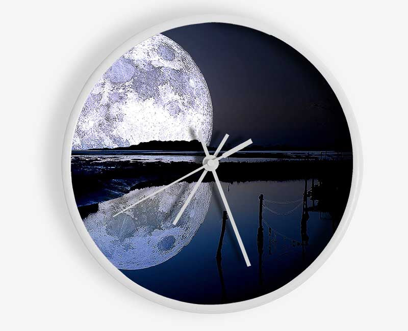 Full Moon Reflection Clock - Wallart-Direct UK