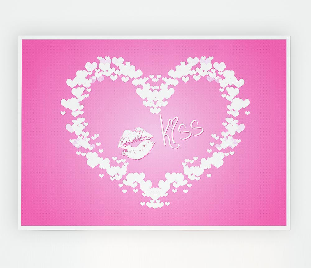 Valentines Day Kiss Print Poster Wall Art