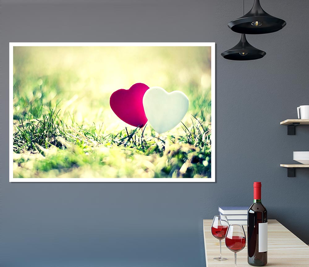 Valentines Day Hearts Print Poster Wall Art