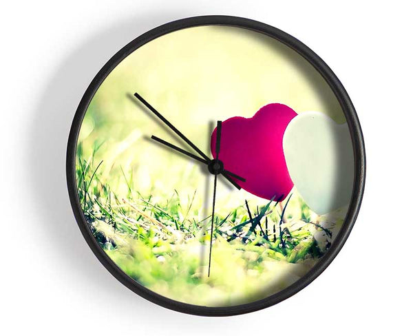 Valentines Day Hearts Clock - Wallart-Direct UK