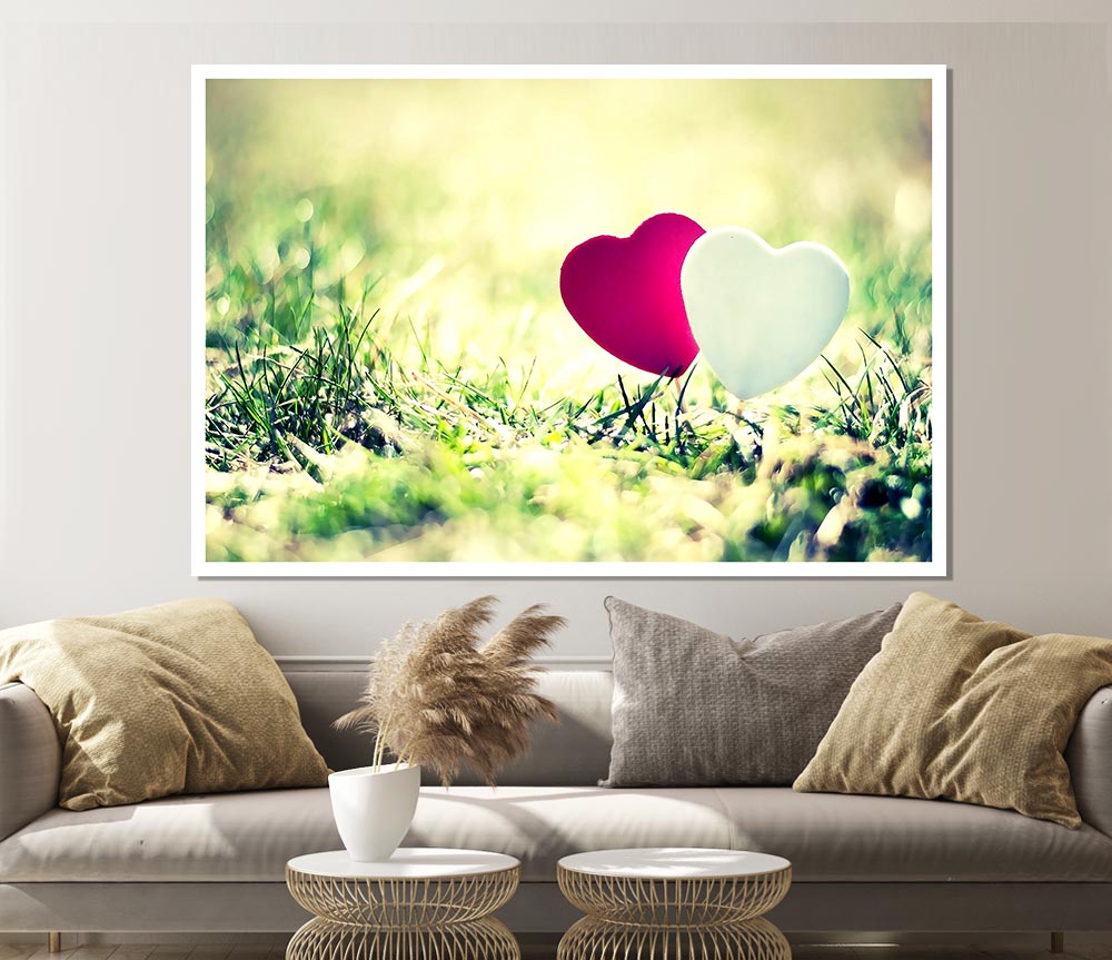 Valentines Day Hearts Print Poster Wall Art