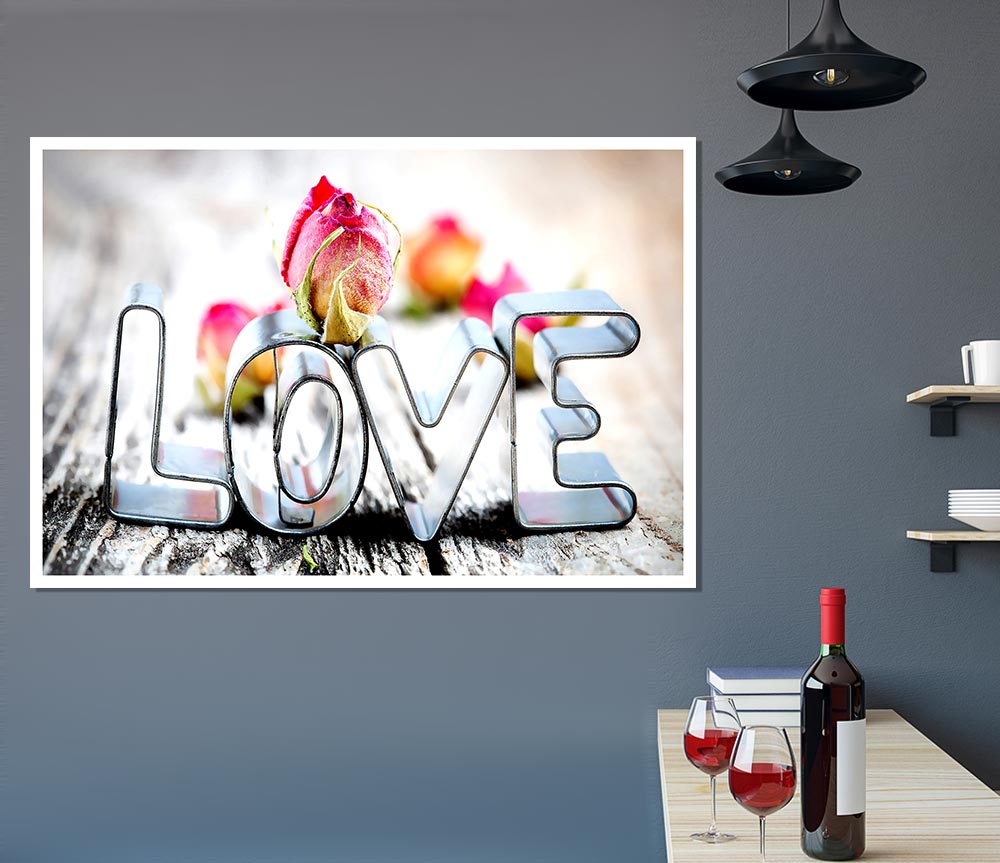 Valentines Day Love Rose Print Poster Wall Art