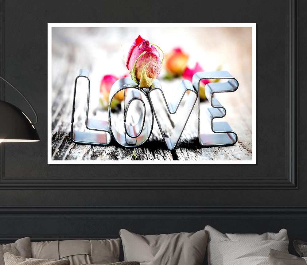 Valentines Day Love Rose Print Poster Wall Art